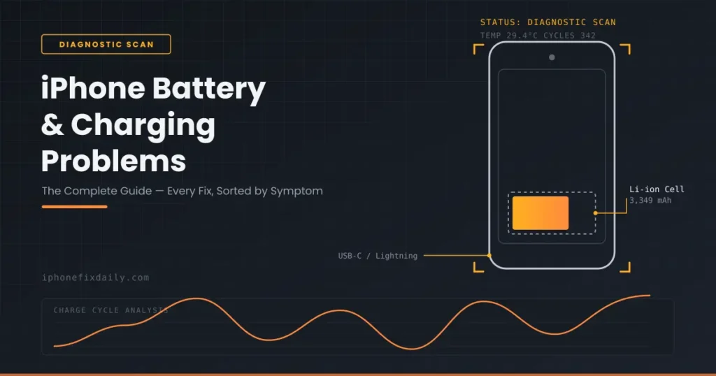 iPhone Battery and Charging Problems: Complete Guide (2026) 2 iPhone battery and charging problems diagnostic overview