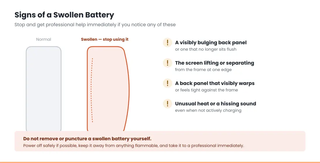 iPhone Battery and Charging Problems: Complete Guide (2026) 6 signs of a swollen iPhone battery warning
