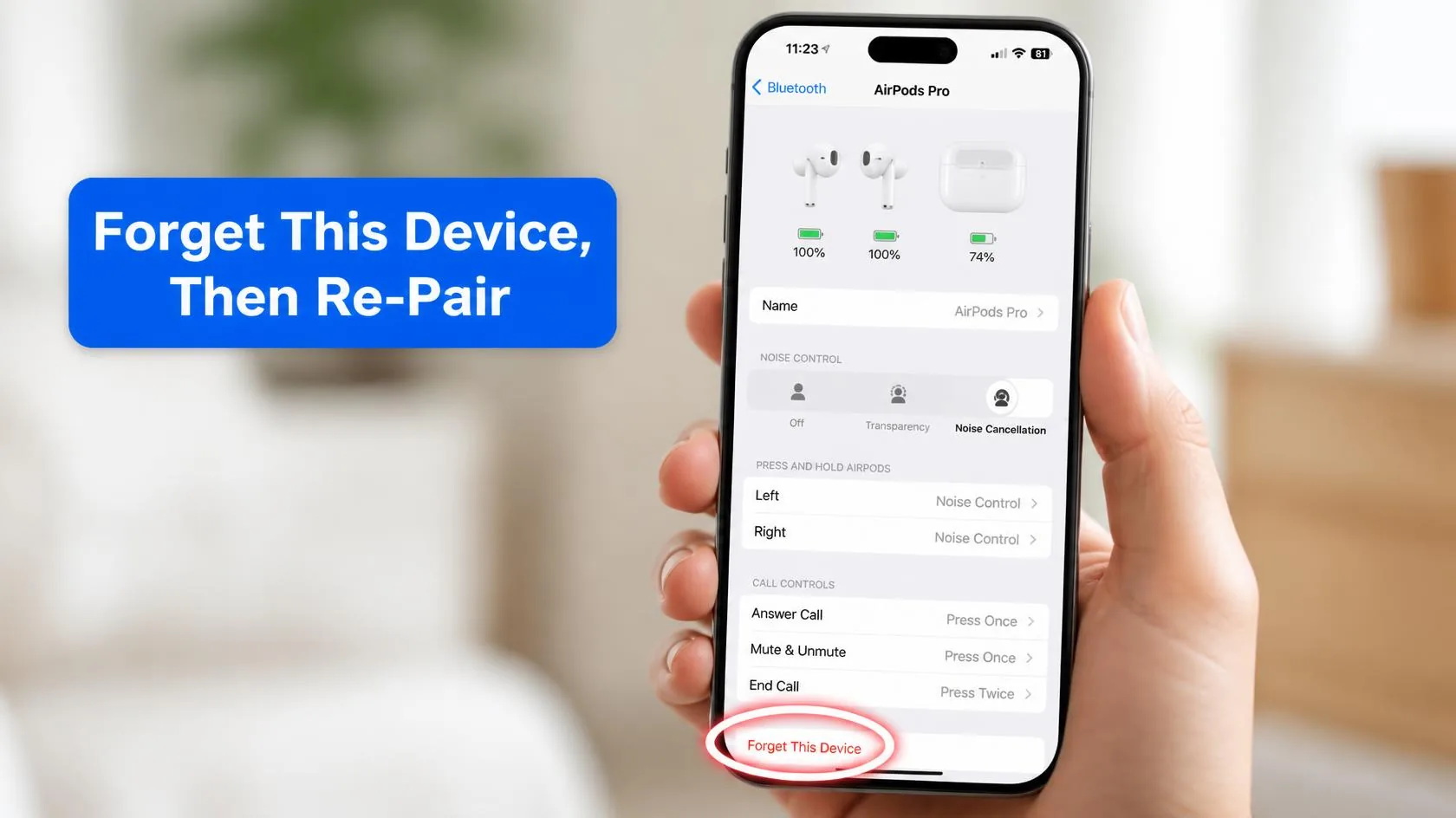 AirPods Won't Connect to iPhone? Here's the Exact Fix Order 3 AirPods won't connect to iPhone fix: Bluetooth settings showing Forget This Device