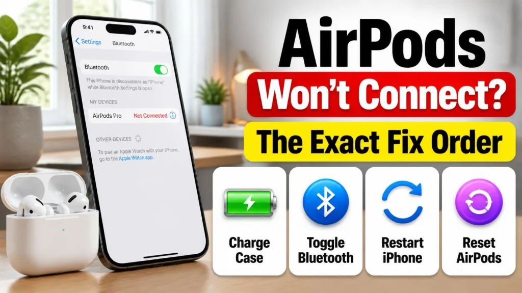 AirPods Won't Connect to iPhone? Here's the Exact Fix Order 5 AirPods won't connect to iPhone – the exact fix order