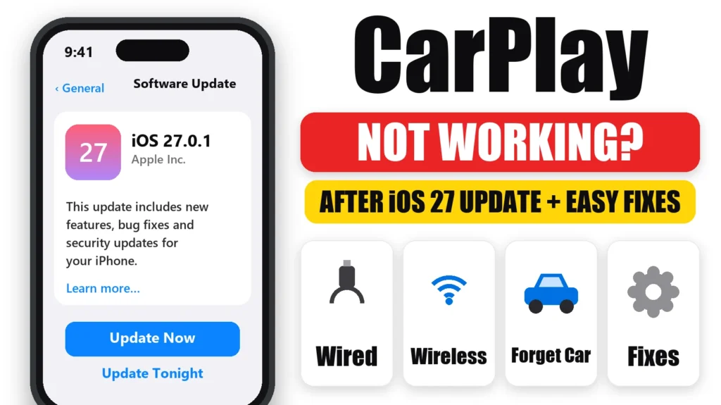CarPlay Not Working After the iOS 27 Update? Wired and Wireless Fixes 6 CarPlay not working after the iOS 27 update: wired and wireless fixes