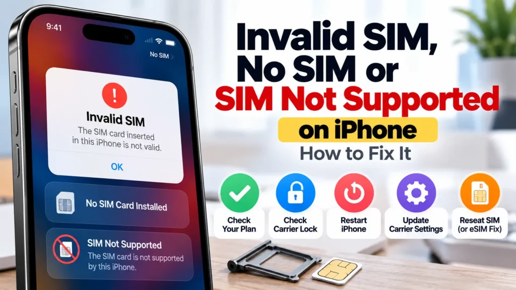 Invalid SIM, No SIM or SIM Not Supported on iPhone: How to Fix It 2 Invalid SIM, No SIM or SIM Not Supported on iPhone – how to fix