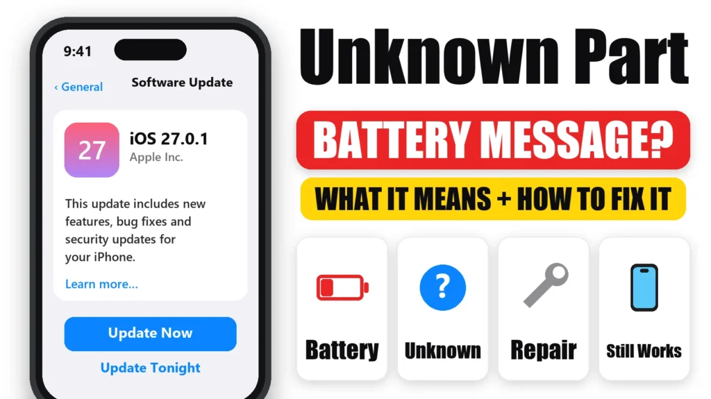 iPhone Battery "Unknown Part" or "Important Battery Message": What It Means 2 iPhone battery Unknown Part message: what it means