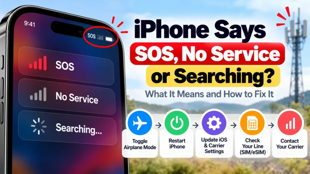 iPhone Says SOS, No Service or Searching: What It Means and How to Fix It 5 iPhone says SOS, No Service or Searching – how to fix cellular signal problems